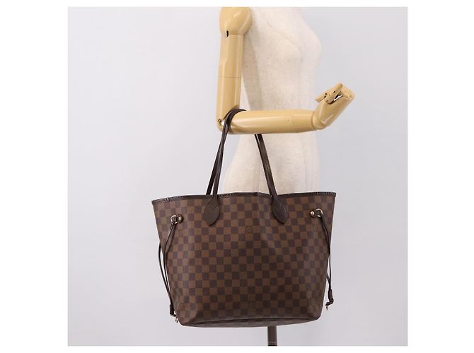 Borsa Tote LOUIS VUITTON Damier Ebene Neverfull MM N51105 LV Auth 199447 - vista 22