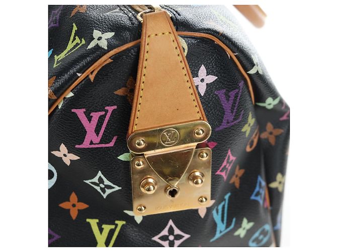 Borsa LOUIS VUITTON Monogram Multicolor Keepall 45 Nera M92640 Auth 196577SAV Nero - vista 28