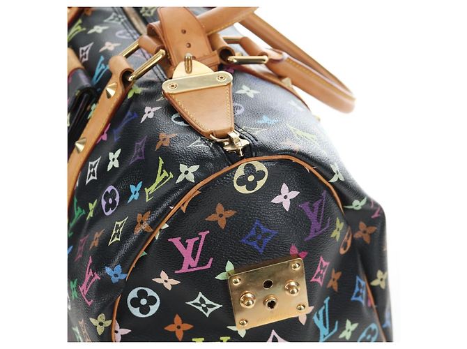 Borsa LOUIS VUITTON Monogram Multicolor Keepall 45 Nera M92640 Auth 196577SAV Nero - vista 29