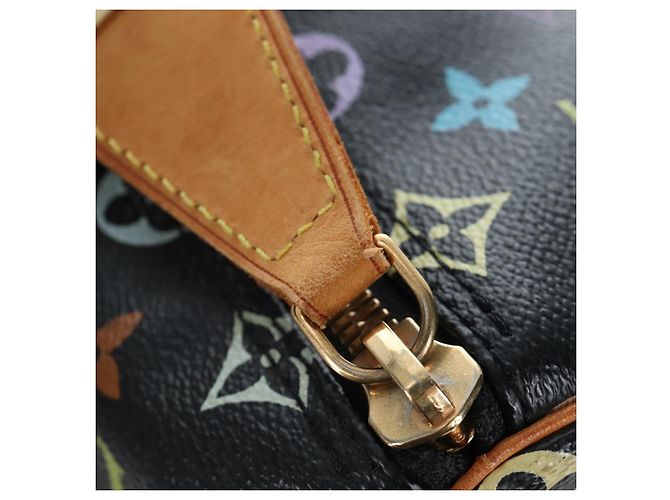 Borsa LOUIS VUITTON Monogram Multicolor Keepall 45 Nera M92640 Auth 196577SAV Nero - vista 30