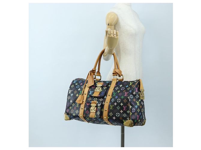Borsa LOUIS VUITTON Monogram Multicolor Keepall 45 Nera M92640 Auth 196577SAV Nero - vista 34