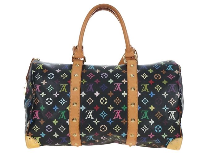 Borsa LOUIS VUITTON Monogram Multicolor Keepall 45 Nera M92640 Auth 196577SAV Nero - vista 4