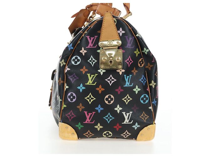 Borsa LOUIS VUITTON Monogram Multicolor Keepall 45 Nera M92640 Auth 196577SAV Nero - vista 5