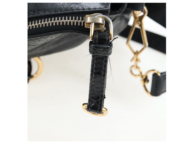 Borsa a mano Miu Miu con fiocco laterale in pelle 2way Nero Oro Auth am12564V D'oro - vista 10