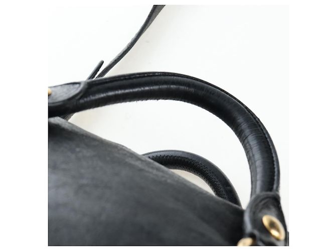 Borsa a mano Miu Miu con fiocco laterale in pelle 2way Nero Oro Auth am12564V D'oro - vista 14