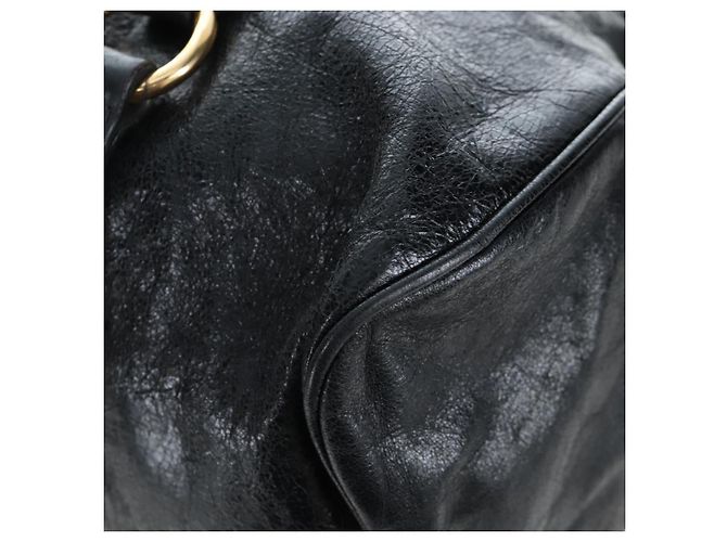 Borsa a mano Miu Miu con fiocco laterale in pelle 2way Nero Oro Auth am12564V D'oro - vista 17