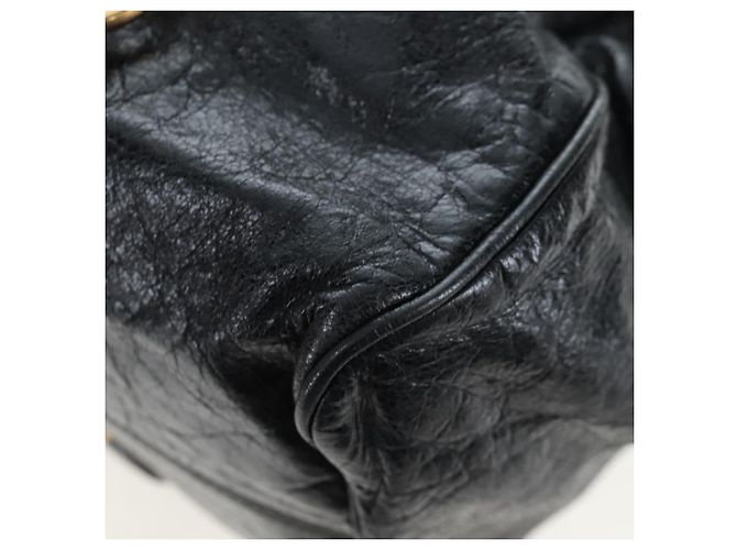 Borsa a mano Miu Miu con fiocco laterale in pelle 2way Nero Oro Auth am12564V D'oro - vista 19