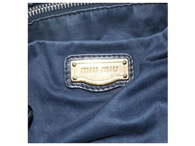 Borsa a mano Miu Miu con fiocco laterale in pelle 2way Nero Oro Auth am12564V D'oro - vista 21