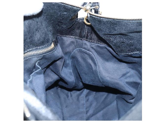 Borsa a mano Miu Miu con fiocco laterale in pelle 2way Nero Oro Auth am12564V D'oro - vista 23