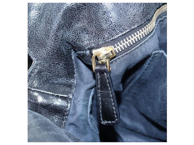 Borsa a mano Miu Miu con fiocco laterale in pelle 2way Nero Oro Auth am12564V D'oro - vista 25