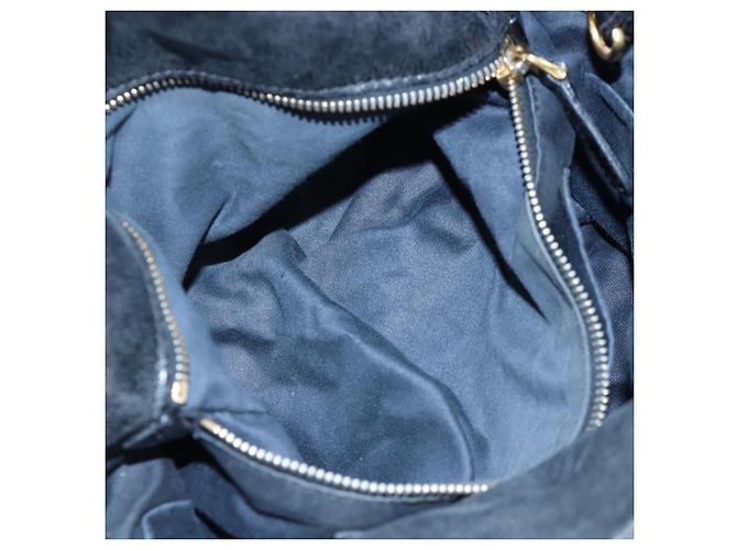 Borsa a mano Miu Miu con fiocco laterale in pelle 2way Nero Oro Auth am12564V D'oro - vista 26