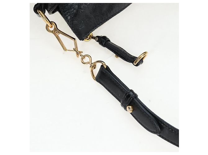 Borsa a mano Miu Miu con fiocco laterale in pelle 2way Nero Oro Auth am12564V D'oro - vista 9