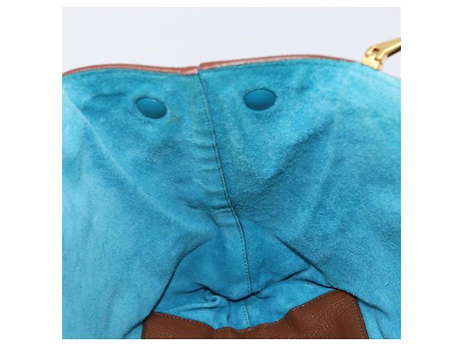 Borsa a mano Miu Miu in pelle marrone tono oro Auth 199360V - vista 18