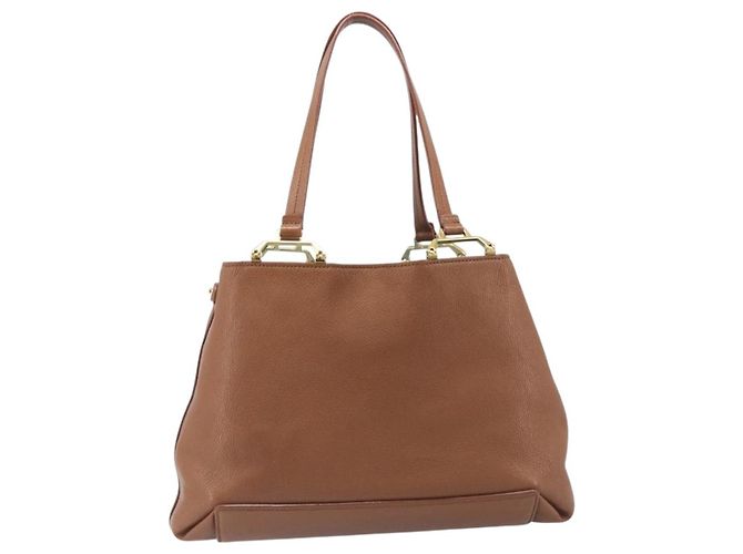 Borsa a mano Miu Miu in pelle marrone tono oro Auth 199360V - vista 2