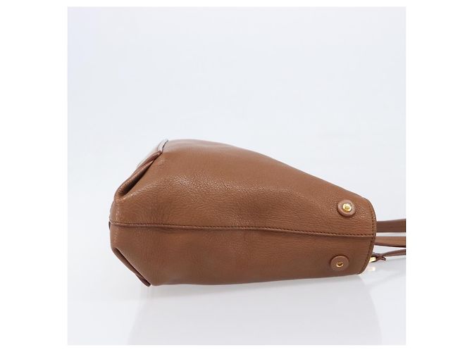 Borsa a mano Miu Miu in pelle marrone tono oro Auth 199360V - vista 3