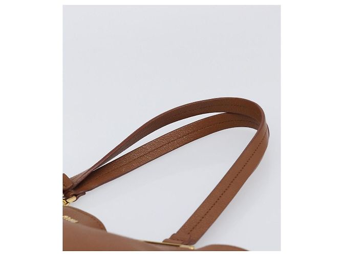Borsa a mano Miu Miu in pelle marrone tono oro Auth 199360V - vista 8