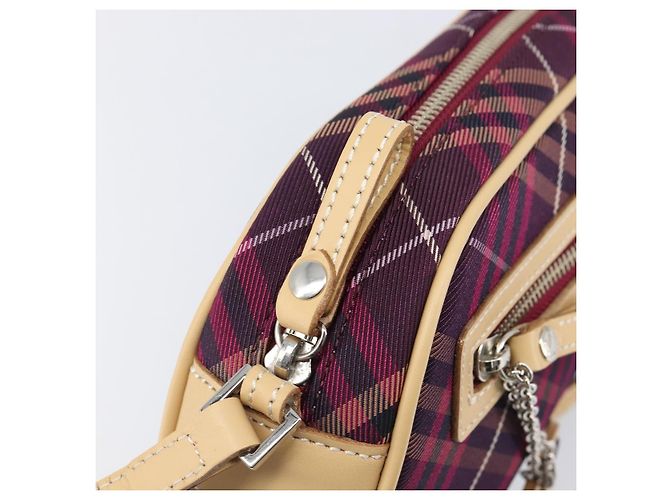 Borsa a tracolla BURBERRY Nova Check Blue Label in tela Bordeaux Argento Auth hk4042V Bordò - vista 10