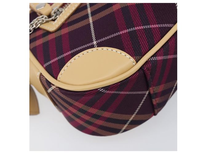 Borsa a tracolla BURBERRY Nova Check Blue Label in tela Bordeaux Argento Auth hk4042V Bordò - vista 14