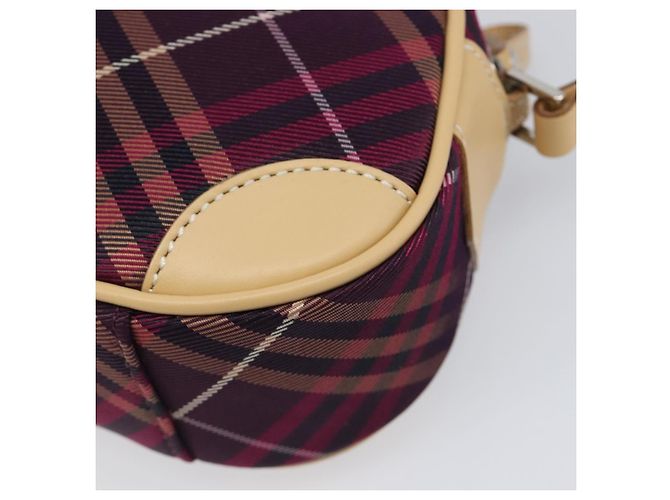 Borsa a tracolla BURBERRY Nova Check Blue Label in tela Bordeaux Argento Auth hk4042V Bordò - vista 15