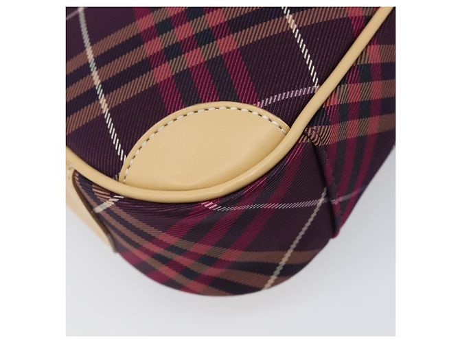 Borsa a tracolla BURBERRY Nova Check Blue Label in tela Bordeaux Argento Auth hk4042V Bordò - vista 16