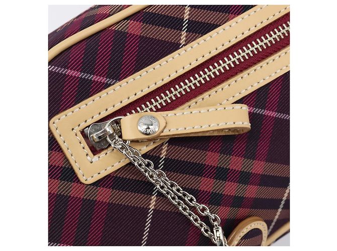 Borsa a tracolla BURBERRY Nova Check Blue Label in tela Bordeaux Argento Auth hk4042V Bordò - vista 17
