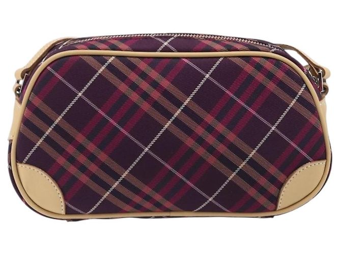 Borsa a tracolla BURBERRY Nova Check Blue Label in tela Bordeaux Argento Auth hk4042V Bordò - vista 2