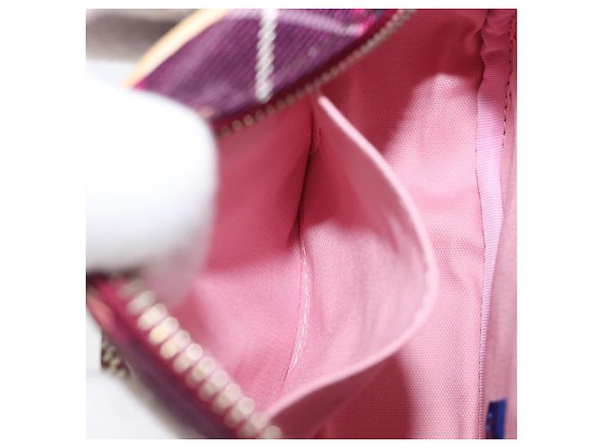 Borsa a tracolla BURBERRY Nova Check Blue Label in tela Bordeaux Argento Auth hk4042V Bordò - vista 24