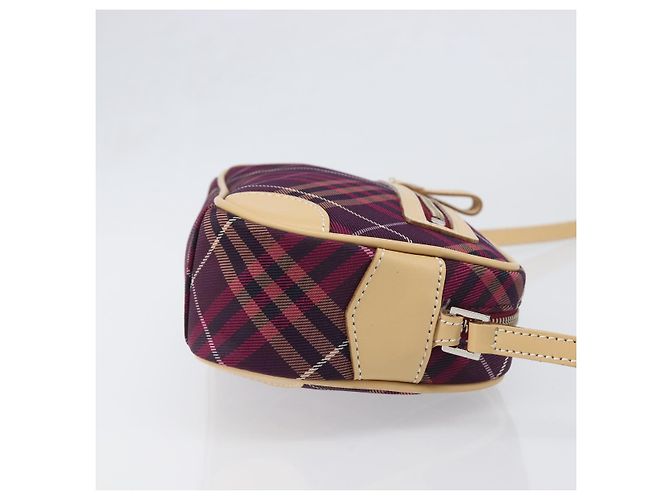 Borsa a tracolla BURBERRY Nova Check Blue Label in tela Bordeaux Argento Auth hk4042V Bordò - vista 3