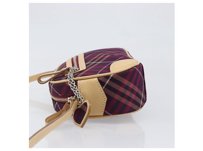 Borsa a tracolla BURBERRY Nova Check Blue Label in tela Bordeaux Argento Auth hk4042V Bordò - vista 4