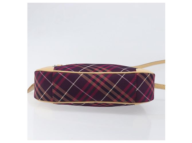 Borsa a tracolla BURBERRY Nova Check Blue Label in tela Bordeaux Argento Auth hk4042V Bordò - vista 5