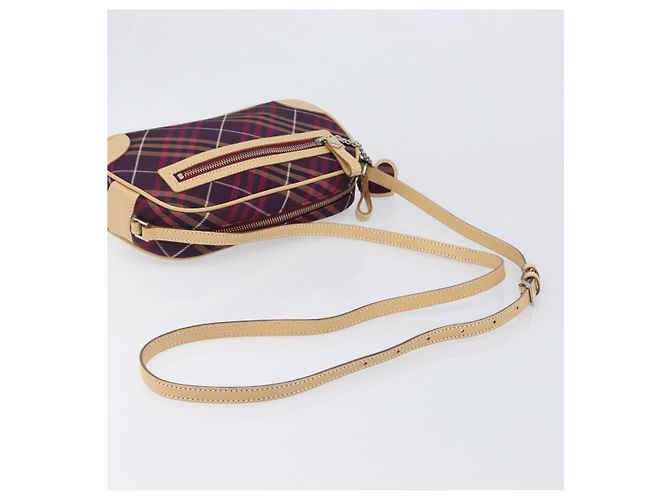 Borsa a tracolla BURBERRY Nova Check Blue Label in tela Bordeaux Argento Auth hk4042V Bordò - vista 7