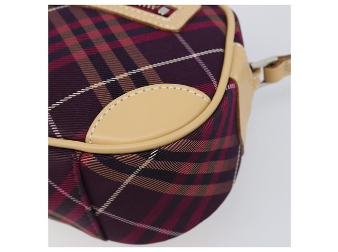 Borsa a tracolla BURBERRY Nova Check Blue Label in tela Bordeaux Argento Auth hk4042V Bordò - vista 9