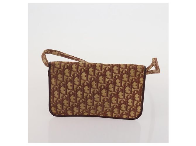 Céline CELINE Dior Trotter Macadam Shoulder Bag Canvas PVC 2 Set Brown Red Auth gh2338 Marrone Rosso - vista 11