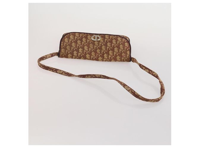 Céline CELINE Dior Trotter Macadam Shoulder Bag Canvas PVC 2 Set Brown Red Auth gh2338 Marrone Rosso - vista 13