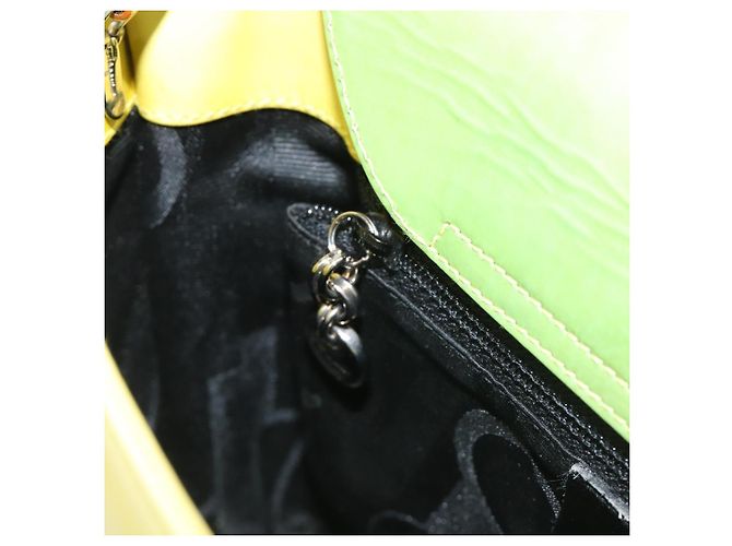 Borsa Salvatore Ferragamo Gancini in pelle 2way Giallo Argento Auth 196351 - vista 23