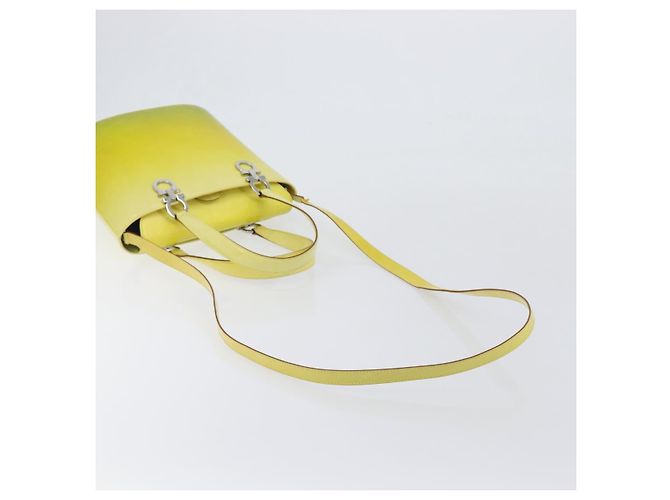 Borsa Salvatore Ferragamo Gancini in pelle 2way Giallo Argento Auth 196351 - vista 8
