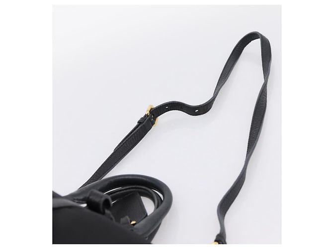 Borsa a Mano PRADA Nylon Pelle 2way Nero Oro Auth 199485A D'oro - vista 14