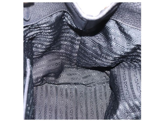 Borsa a Mano PRADA Nylon Pelle 2way Nero Oro Auth 199485A D'oro - vista 21