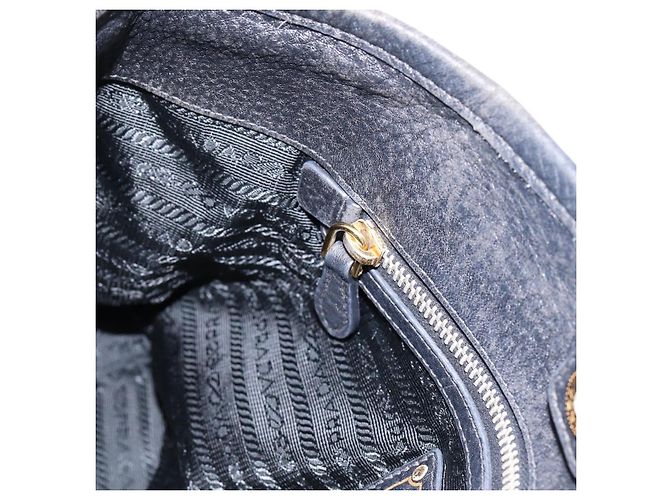 Borsa a Mano PRADA Nylon Pelle 2way Nero Oro Auth 199485A D'oro - vista 22