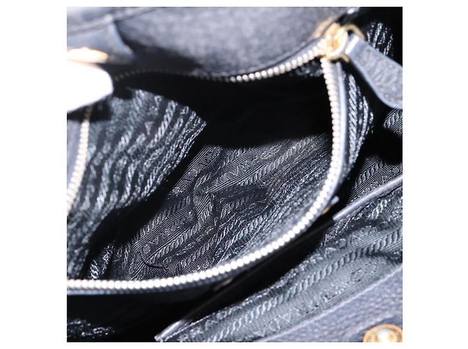Borsa a Mano PRADA Nylon Pelle 2way Nero Oro Auth 199485A D'oro - vista 23