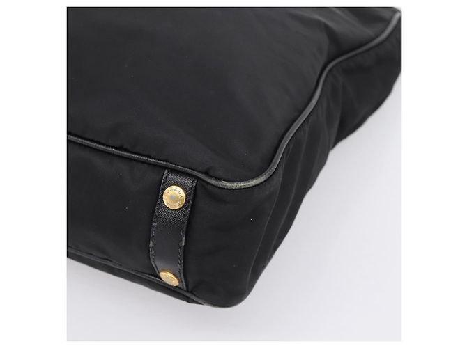 Borsa a Mano PRADA Nylon 2way Nero Tono Oro Auth 202114 - vista 10