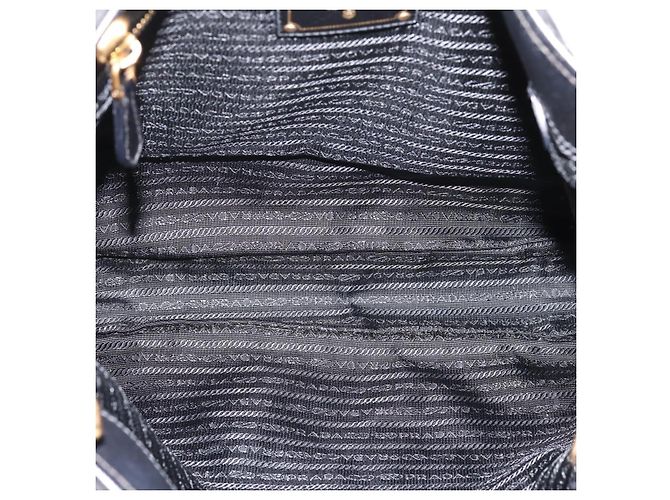 Borsa a Mano PRADA Nylon 2way Nero Tono Oro Auth 202114 - vista 11