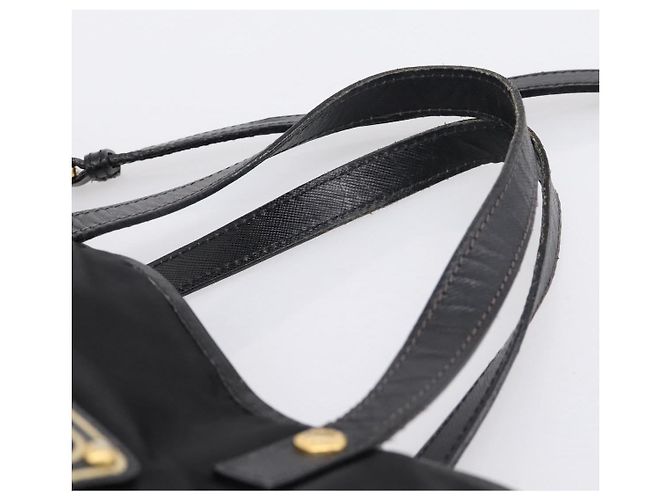 Borsa a Mano PRADA Nylon 2way Nero Tono Oro Auth 202114 - vista 14