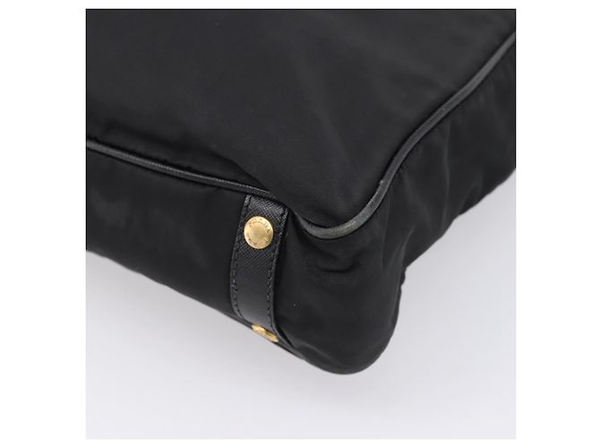 Borsa a Mano PRADA Nylon 2way Nero Tono Oro Auth 202114 - vista 16