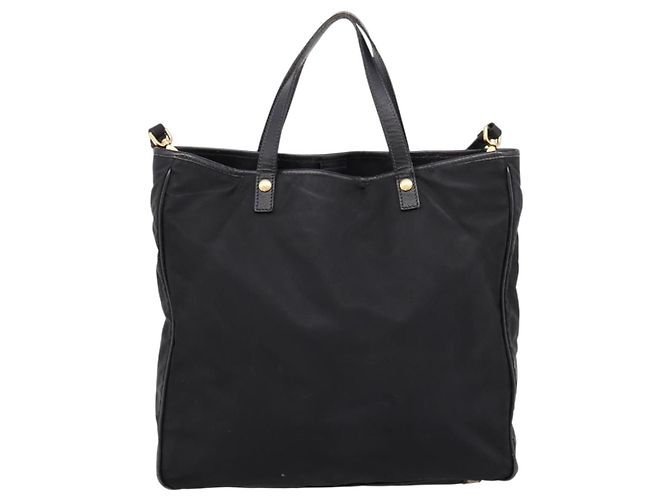 Borsa a Mano PRADA Nylon 2way Nero Tono Oro Auth 202114 - vista 2