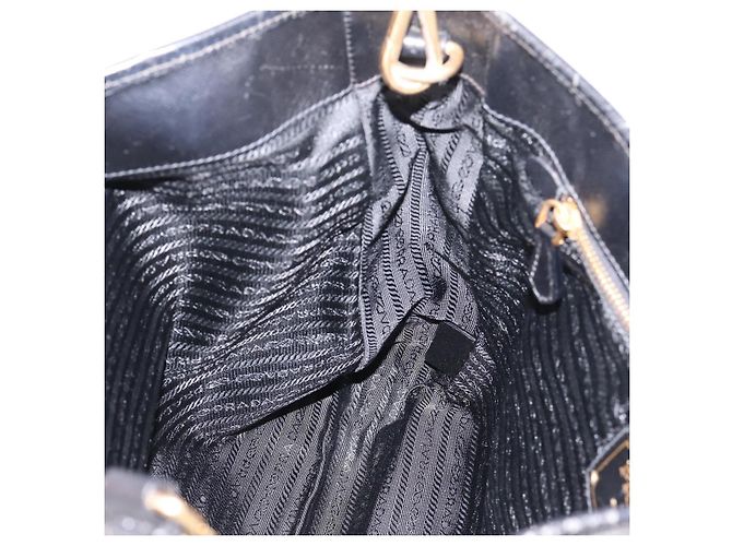 Borsa a Mano PRADA Nylon 2way Nero Tono Oro Auth 202114 - vista 20