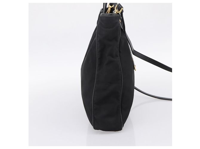 Borsa a Mano PRADA Nylon 2way Nero Tono Oro Auth 202114 - vista 3