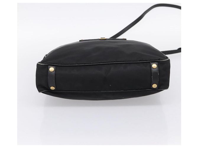Borsa a Mano PRADA Nylon 2way Nero Tono Oro Auth 202114 - vista 5