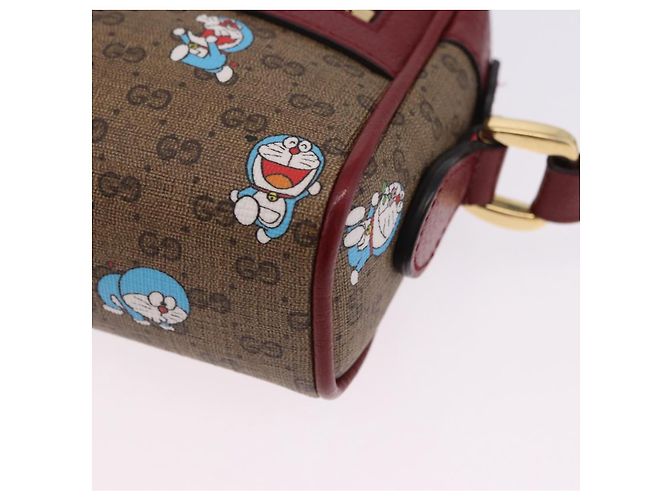 Borsa a tracolla GUCCI x Doraemon Micro GG PVC Marrone Tono Oro 647784 Auth 167564SAM - vista 11