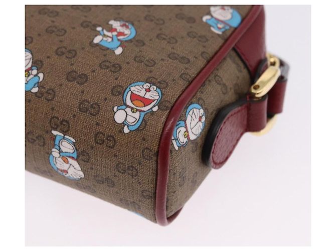 Borsa a tracolla GUCCI x Doraemon Micro GG PVC Marrone Tono Oro 647784 Auth 167564SAM - vista 13